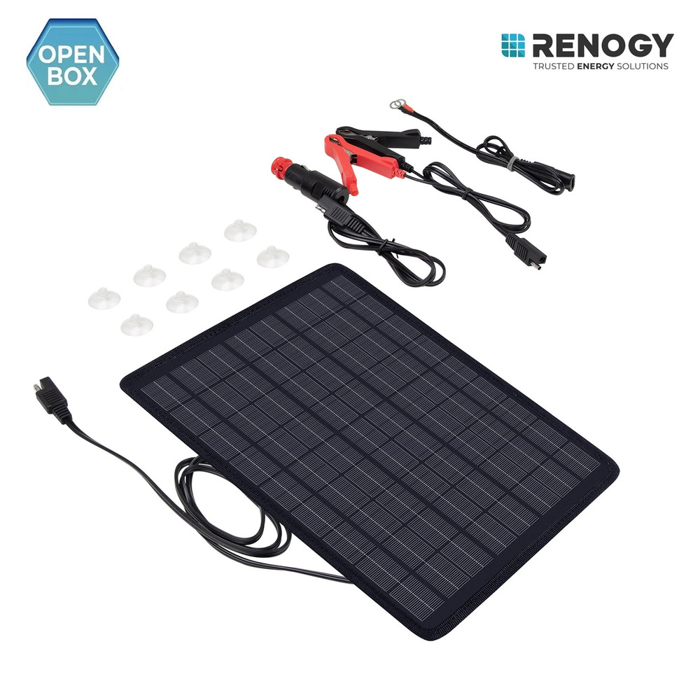 Renogy 10W 12V Solar Panel Battery Charger Maintainer Trickle Charge Open Box