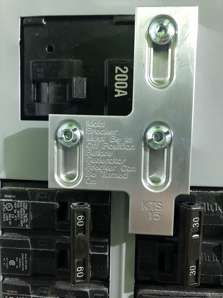 Generator Interlock Kit Compatible with Siemens 200 Amp Panel or Murray 200 A…