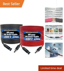 10 AWG Solar Panel Extension Cable 60 Feet – Listed and Weatherproof