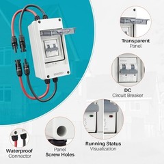 Solar Panel Disconnect Switch 50A 400V DC/AC PV Disconnect Box Outdoor 50 Amps