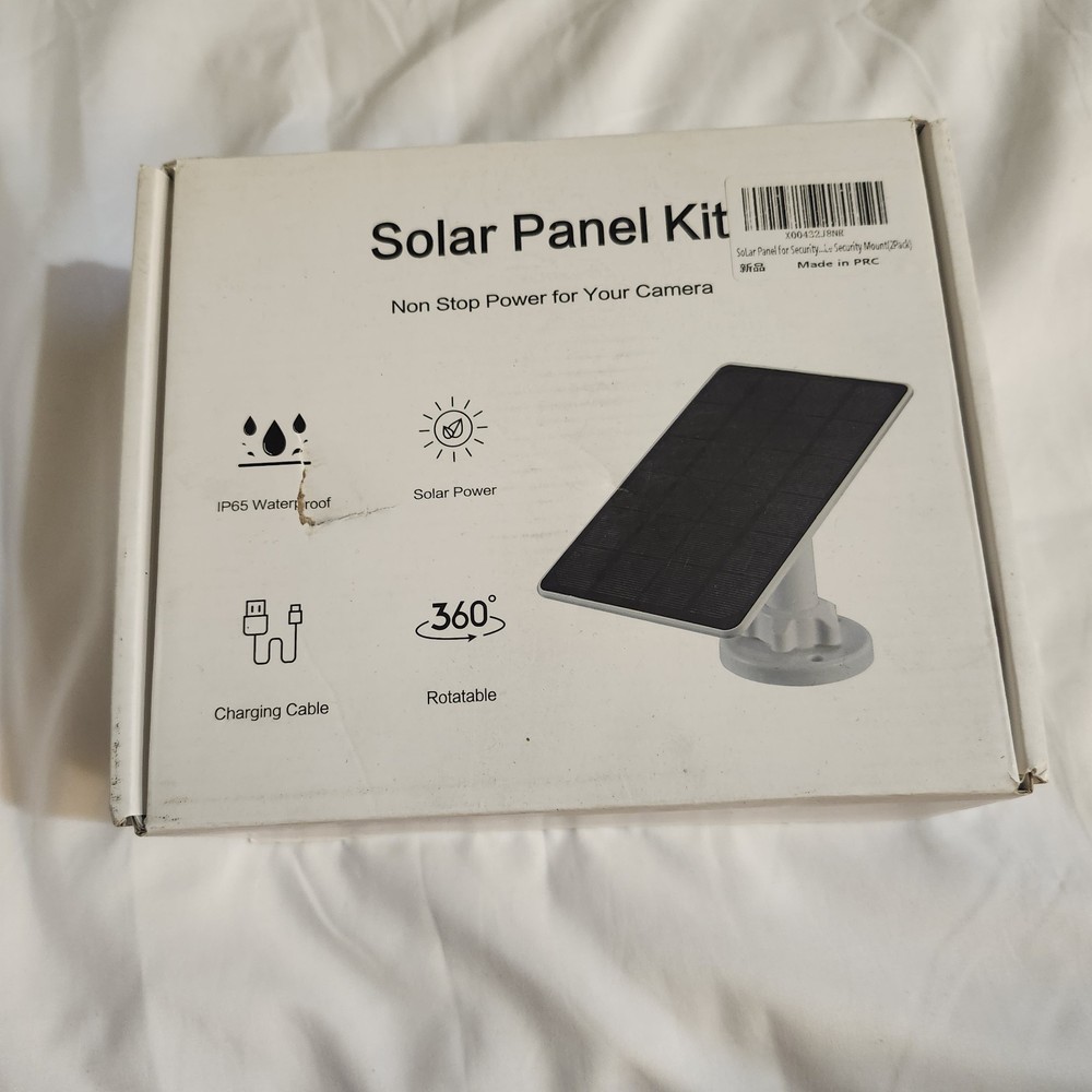 Solar Panel Kit for Camera, IP65 Waterproof, Rotatable, Charging Cable