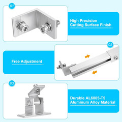 2 Sets Adjustable Solar Panel Tilts Mount Brackets Aluminum Alloy Mounting Brack