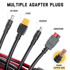 MC4 Solar Panel to Portable Power Station Adapter Cable, XT60 / Anderson /