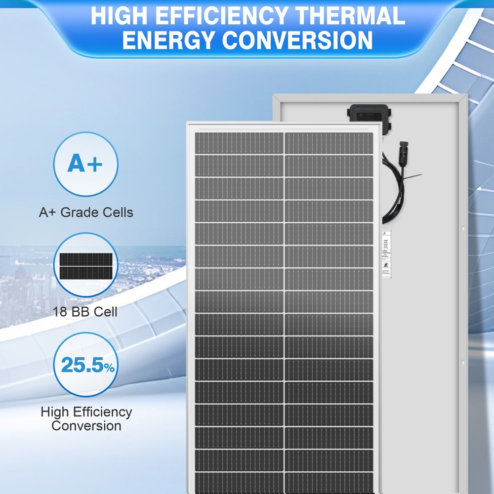 100W 18BB Mono Solar Panel RV Camping Home Off Grid Caravan Boat High-Efficiency
