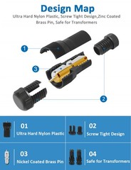 Landscape Lighting Connectors Fastlock Waterproof 12-14 Gauge Wire 8 Pack
