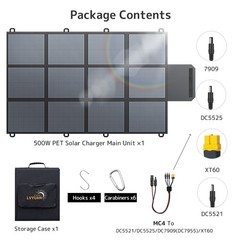 500W High Efficiency Monocrystalline Foldable Solar Panel, Portable Solar Power