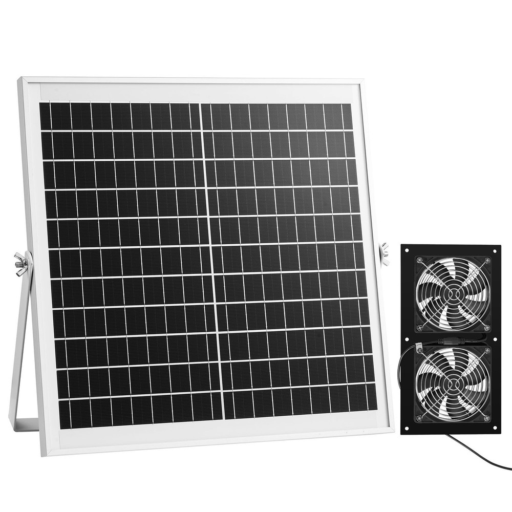 240 CFM Solar Dual Fan for Grow Tents & Chicken Coop