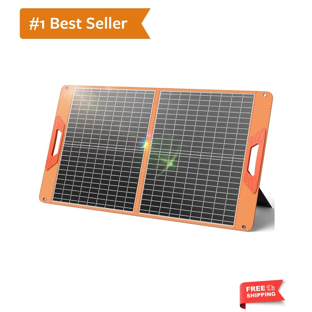 60W Portable Solar Panel Charger, 23.5% High Efficiency Foldable Solar Panels…