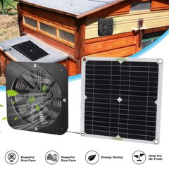Solar Powered Fan Kit 13.5 Inch IP67 Waterproof, 20W Solar Panel DC Exhaust Fan