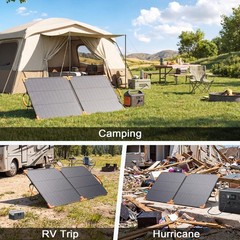 100 watt Bifacial Solar Panel Portable 25% High Efficiency for Jackery 1000