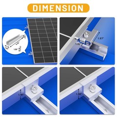 Solar Panel Mounting Brackets Mid and End Clamps and Rails Kit for Roofing So…