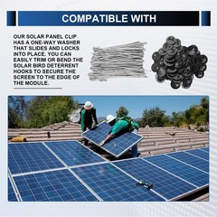 100 Packs Solar Panel Guard Clips, Stainless Steel Wire Fence Fasteners9803