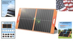 60W Portable Solar Panel Charger, 23.5% High Efficiency Foldable Solar Panels…