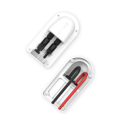 Solar Double Cable Entry Gland Box ABS Waterproof Dual Wire Connector Adapter Id