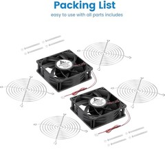 120mm x 38mm 12V DC IP68 Waterproof Fan High Speed Dual Ball 2-Pin | 120x38mm