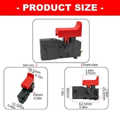 2Pcs Power Tool Control Switcher Part Black Red Repair Component Set
