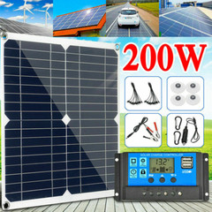 200W Solar Panel Kit 100A 12V/24V Battery Charger with Controller Caravan Boat