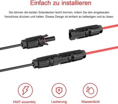 12 AWG XT60 Female to Solar Connector Solar Panel Extension Charging Cable USA