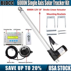 Solar Tracker System Single Axis W/ Controller W/ 6000N 18″ Linear Actuator Kits