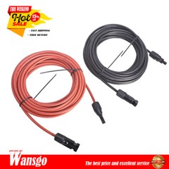 New Solar Panel Extension Cable Wire Connector 1 Pair 30ft Black + Red 12AWG