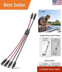 Solar Parallel Connectors, 2 to 4 Y Branch 10AWG Cable | Connect 2 Solar Pane…