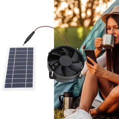 10W Solar Panel Powered Fan Kit Portable Silent Exhaust Fan For Outdoors For