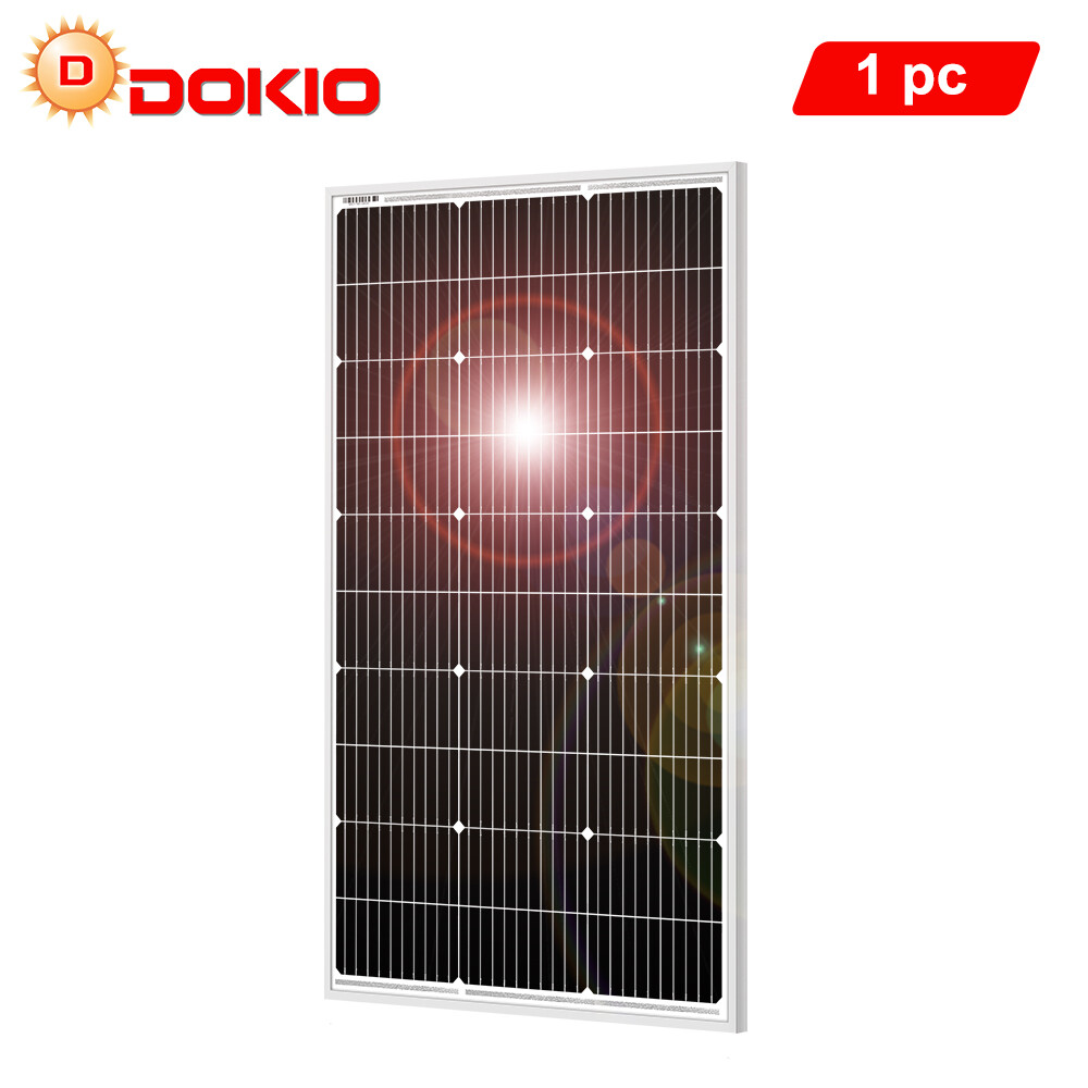 Dokio 100w Watt 12V Rigid Monocrystalline Solar Panel for Home/Caravan/RV/Boat
