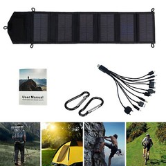 20W Foldable Solar Mobile Phone Charger Panel Power Bank Outdoor Camping