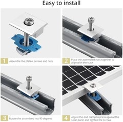 Anbte 10pcs Solar Panels Mid Clamps for Standard Unistrut, Aluminium Solar Panel