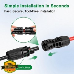 XRDS-RF Solar Extension Cable 8AWG 5FT 2-Pack