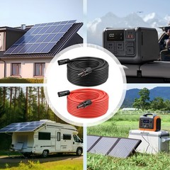 10 AWG Solar Extension Cable 40FT (20FT Black + 20FT Red) for Solar Panels, RVs,