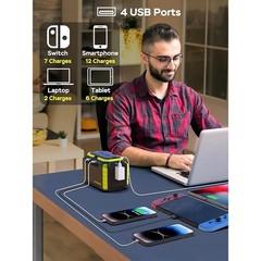 Portable Power Station Multi-Output Solar Battery Charger Camping Emergency New