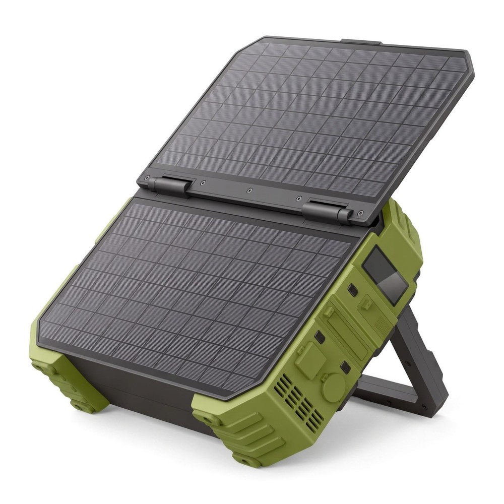 1600W Portable Power Station, 1024Wh LiFePO4 with Built-in Solar Panel