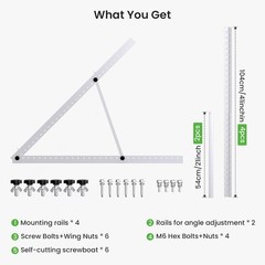 41in Adjustable Solar Panel Tilt Mount Brackets, Aluminum, 2-Set Foldable