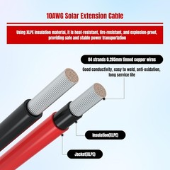 10 AWG Solar Extension Cable 10 Gauge 40 Feet Solar Wire for RV Boat Hom