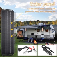 30W Solar Panel 12V Trickle Charger Battery Charger Kit Maintainer Boat RV Car