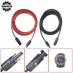 Black And Red Solar Panel Extension Cable Wire Connector 12AWG 1 Pair 10FT