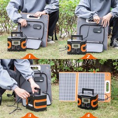 Flashfish Foldable 60W Solar Panel Adjustable Stand Dual USB Overcharge Protecti