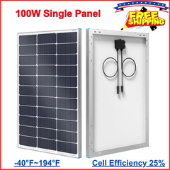 Renogy Solar Panel 100 Watt 12V, High-Efficiency Monocrystalline PV Module Power