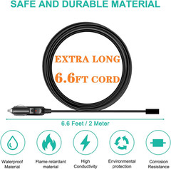 12V/24V Car Charger Cable BLUETTI AC2A AC70 AC50B EB55 Elite 200 100 V2 Portable