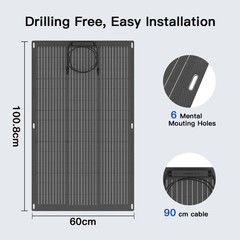 100W Flexible Solar Panel for Portable Power Station Solar Energy System Charger