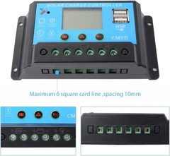 Sunix 20A 12V/24V Solar Charge Controller Charge Regulator Intelligent, USB Port