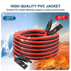 Kimbluth 10 AWG 50FT Solar Extension Cable Male/Female Connector Tinned Copper