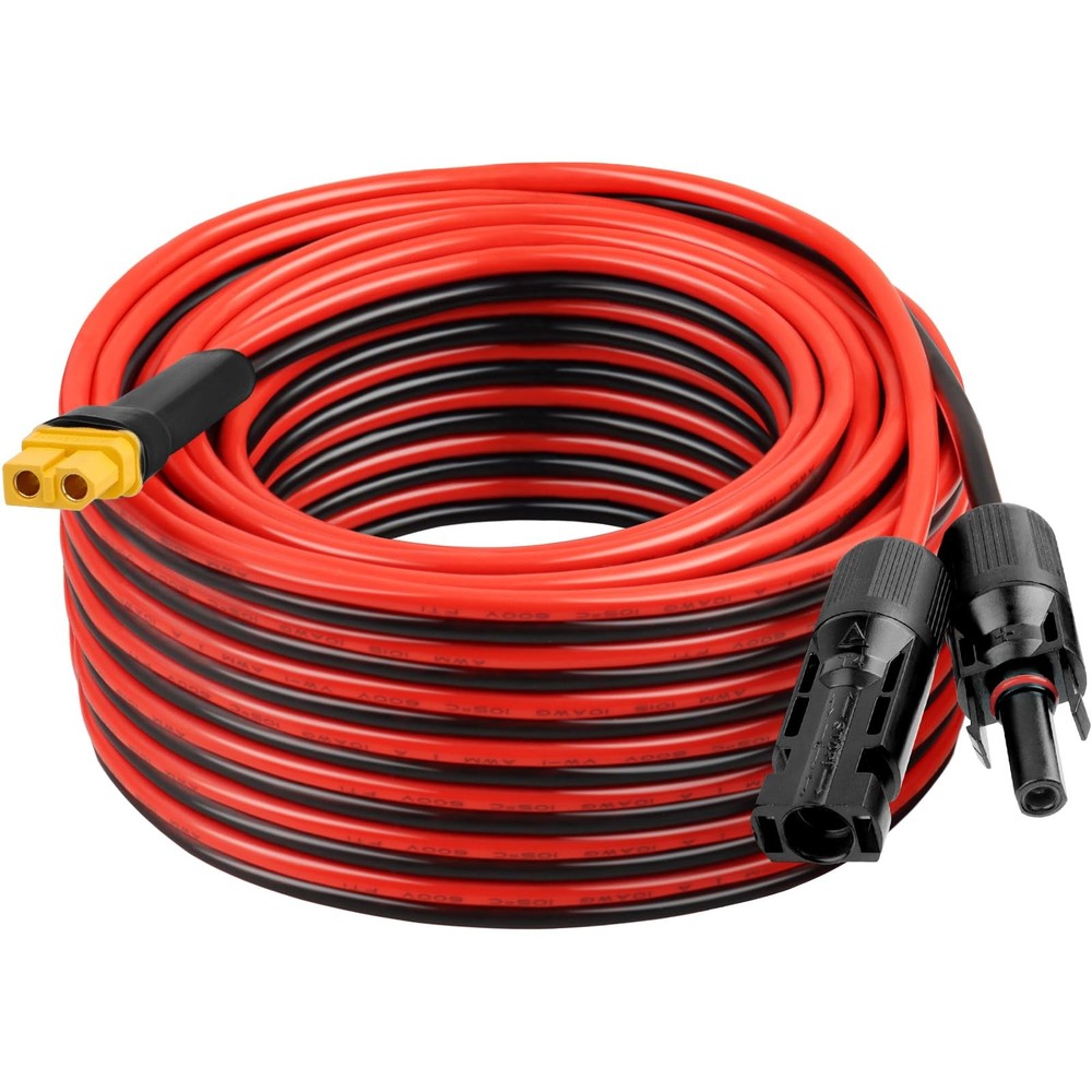 XRDS -RF Solar Connector to XT60 Cable 40FT, 10AWG Solar to XT60 Female Exten…