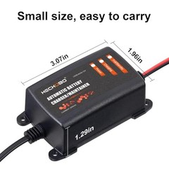 HECHOBO 12v 2A Battery Charger, Trickle Charger for Lawn Mower Battery, 4