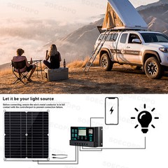 10000W Solar System Complete Set Dual USB Inverter 110V 300W Solar Panel 100A A