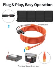 10FT MC4 to XT60 Solar Cable 12AWG Pure Copper for Power Stations & RVs