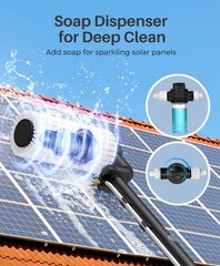 Electric Solar Panel Cleaning Brush and Pole Kit, 20Ft Extendable Washing Kit…