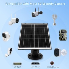 10W Solar Charger for Battery-Powered Security Camera Outdoor