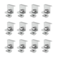12pcs Solar Panel Mounting 30mm Z Clip Aluminum End Clamp for RVs White